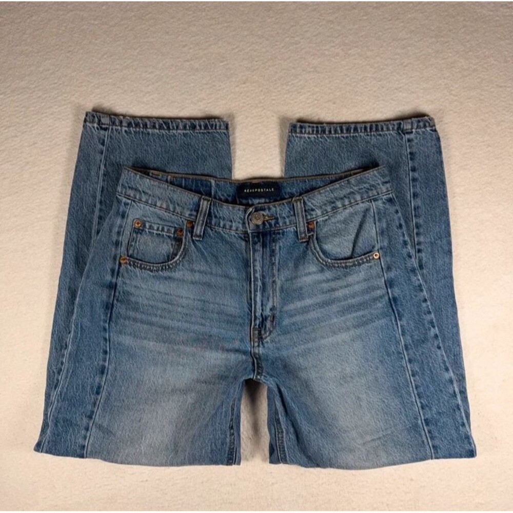 Aeropostale Medium Wash Barrel Leg Jeans